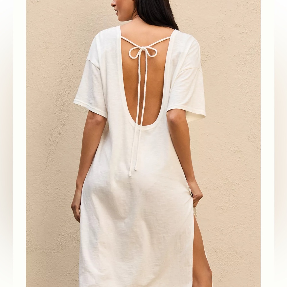 Anthropologie White Crochet Fringe Swim Cover-Up - Picture 2 of 5